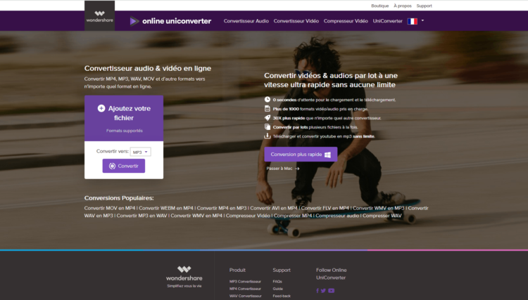 Convertisseur audio et vidéo universel en ligne : compresser et convertir gratuitement