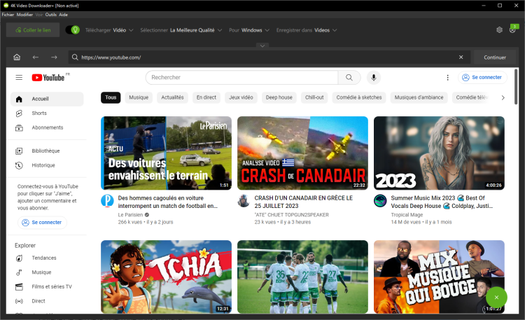 Le navigateur intégré de 4K Video Downloader+