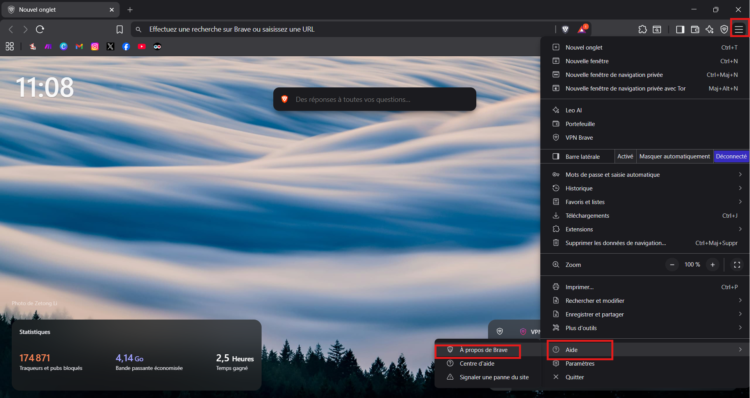 Déterminer la version du navigateur Brave