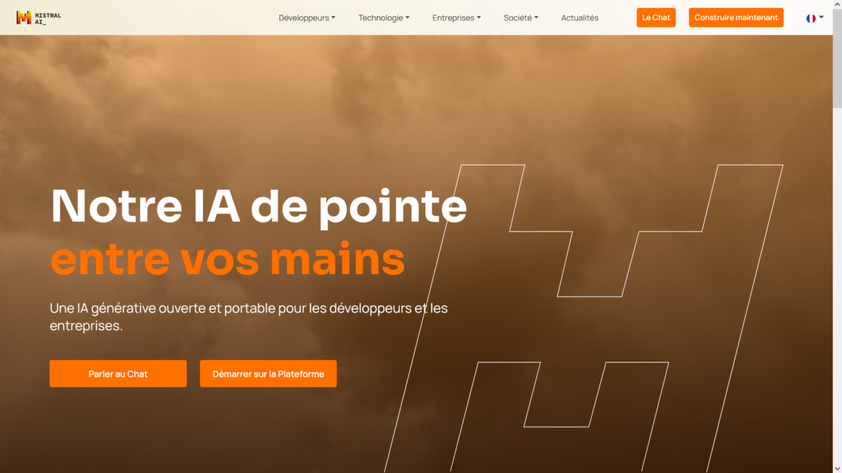 Capture d'écran du Chat de Mistral AI, solution alternative française à ChatGPT