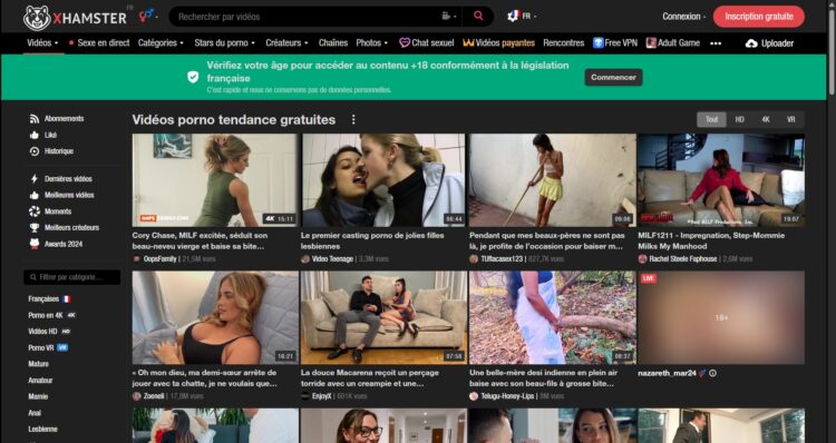 d'autres sites X comme xHamster ou Xvideos se sont pliés aux exigences de la loi et ont mis en place un système de vérification d'âge pour accéder aux contenus pornographiques réservés aux adultes.