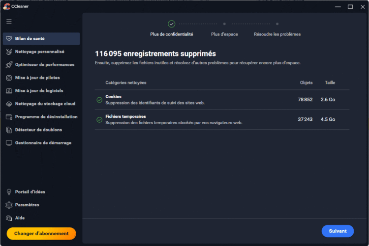 Nettoyage et amélioration des performances avec Ccleaner