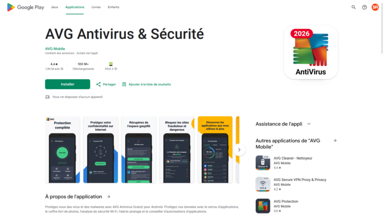 AVG Antivirus & Sécurité, la version gratuite de l'antivirus pour Android