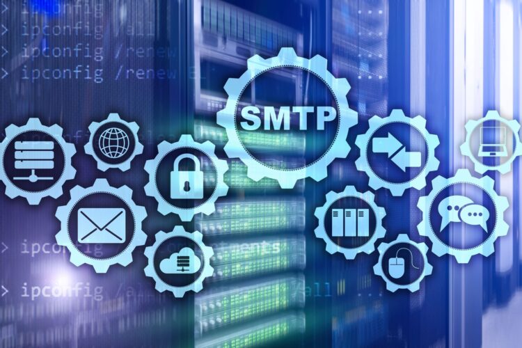 Schéma du protocole SMTP pour l'envoi de courriels via une messagerie électronique