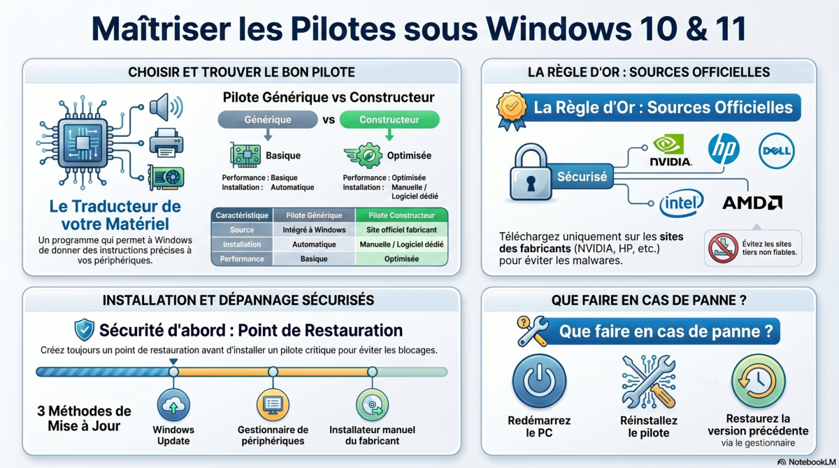 Infographie sur les pilotes Windows 10 et Windows 11