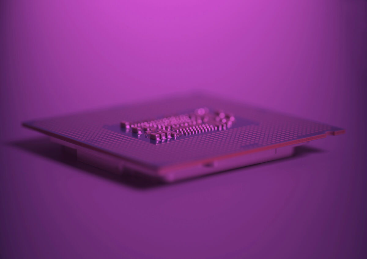 Processeur (CPU) d'un ordinateur, le circuit électronique qui exécute les instructions