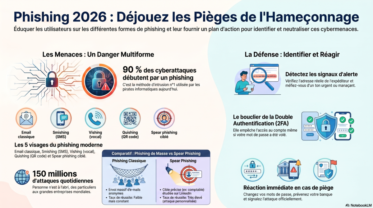 Infographie sur le phishing et ses pièges