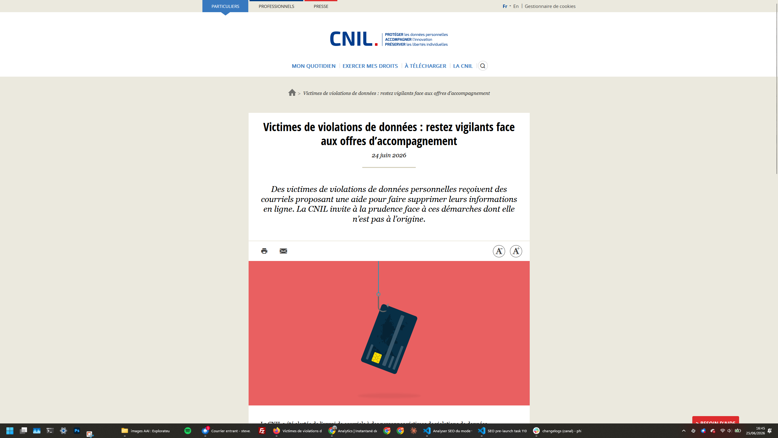 Attention aux faux emails de la CNIL après une fuite de données