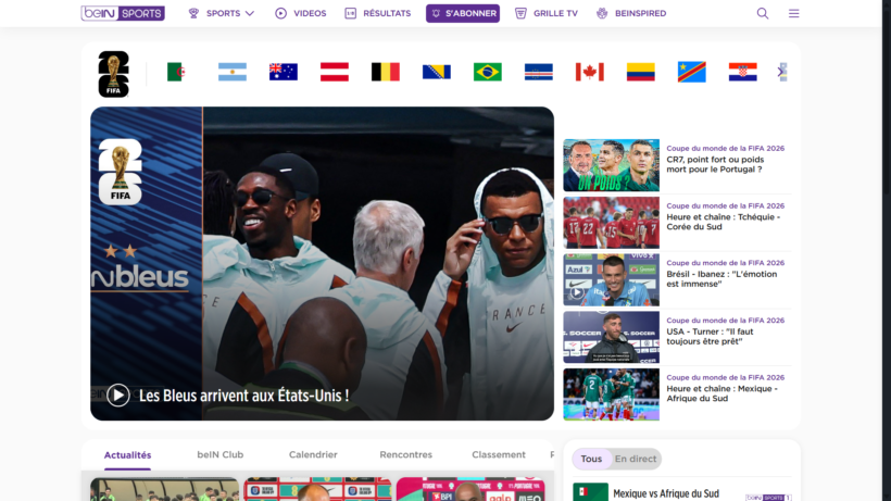 beIN Sports, diffuseur des 104 matchs de la Coupe du Monde 2026 en streaming