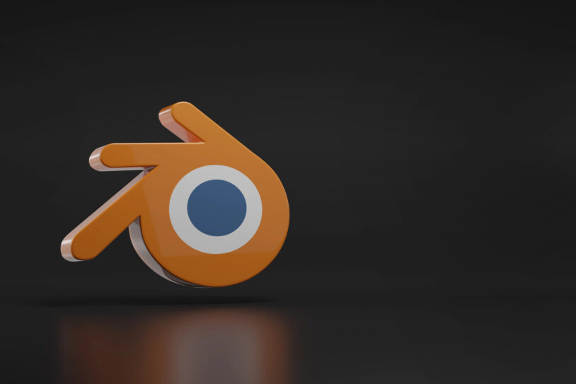 Logo du logiciel de création 3D Blender, développé par la Blender Foundation