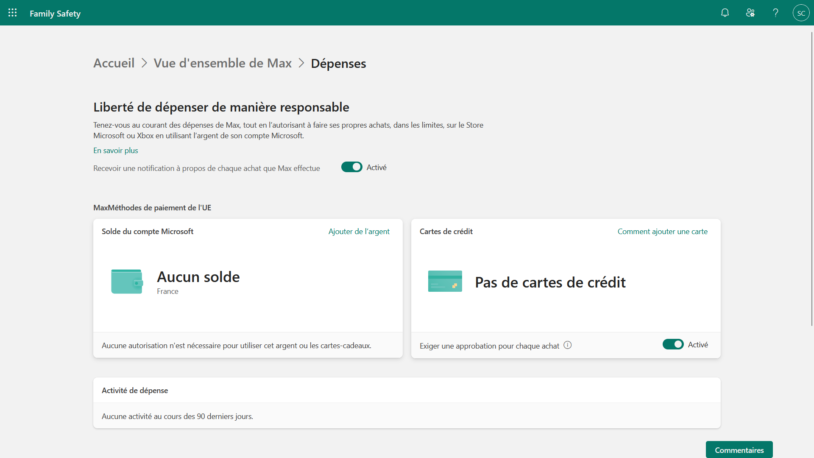 Gestion des achats et abonnements dans Microsoft Family Safety