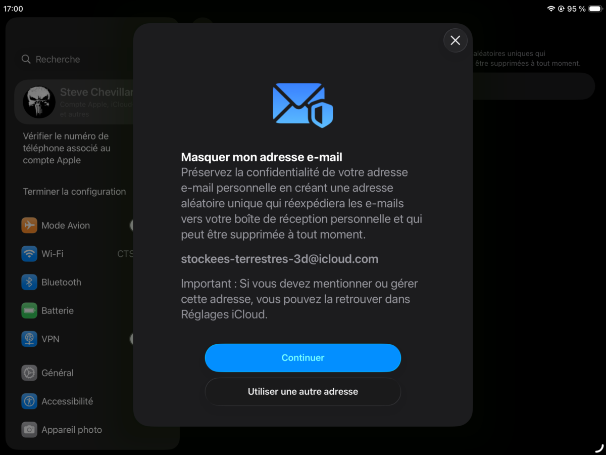 Présentation de la fonction Masquer mon adresse e-mail d Apple avec une adresse aléatoire générée
