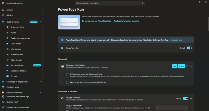 PowerToys Run, la barre de recherche lanceur d'applications au clavier