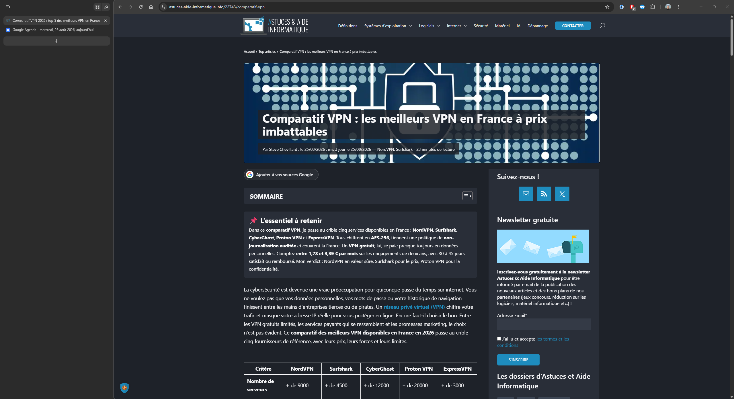 Onglets verticaux de Google Chrome affichés dans une colonne à gauche de la fenêtre du navigateur